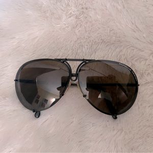 Porsche Design P8478 Black Aviator Luxury Sunglasses